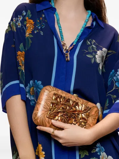 Silvia Furmanovich Agate Plaque Clutch In Red