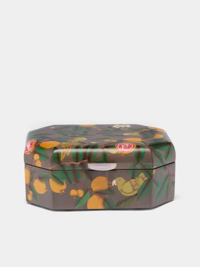 Silvia Furmanovich Birds Marquetry Wood Jewellery Box  Abask Luxury Gift In Green