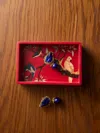 Silvia Furmanovich Birds Marquetry Wood Vide Poche  Abask Luxury Gift In  Red