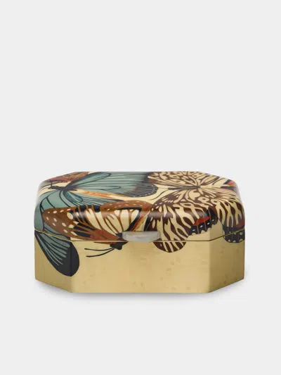 Silvia Furmanovich Butterflies Marquetry Wood Jewelry Box In Neutral