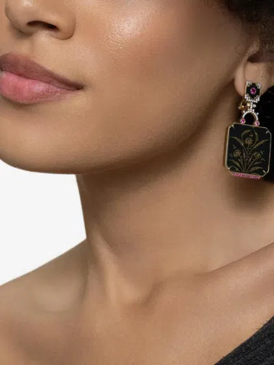 Silvia Furmanovich Embellished Ruby Earrings In Transparent