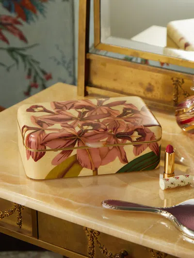 Silvia Furmanovich Flowers Marquetry Wood Jewellery Box  Abask Luxury Gift In Multi