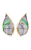 Silvia Furmanovich Horse Mane 18k Yellow Gold Diamond Earrings In Multi