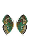 Silvia Furmanovich Marquetry 18k Yellow Gold Diamond Earrings In Multi