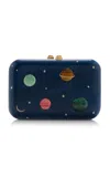Silvia Furmanovich Planet Marquetry Clutch In Blue