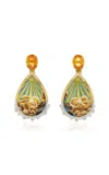 Silvia Furmanovich Sun King 18k Yellow Gold Painting Earrings In Multi