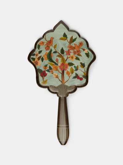Silvia Furmanovich Tree Marquetry Wood Hand Mirror  Abask Luxury Gift In Multi