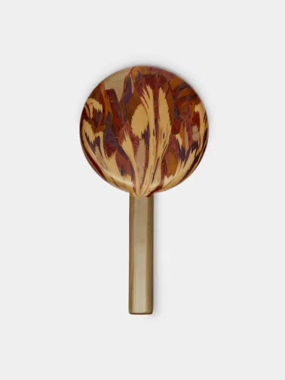 Silvia Furmanovich Tulip Marquetry Wood Hand Mirror  Abask Luxury Gift In Multi