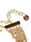 Silvia Gnecchi 'bandite' Gold-colored Necklace With Chain Design And Logo Pendant In Gold
