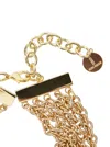 Silvia Gnecchi 'bandite' Gold-colored Necklace With Chain Design And Logo Pendant In Brass Woman In Gold