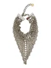 Silvia Gnecchi 'bandite' Silver-colored Necklace With Chain Design And Logo Pendant In Metallic