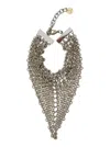 Silvia Gnecchi 'bandite' Silver-colored Necklace With Chain Design And Logo Pendant In Metallic