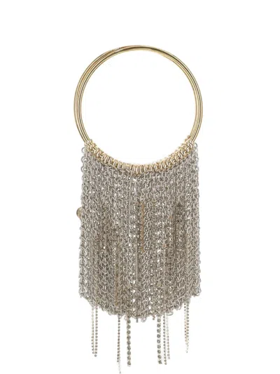 Silvia Gnecchi Chain-fringe Shoulder Bag In Silver