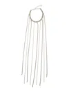 Silvia Gnecchi Metallic-colored Necklace With All-over Applied Glass Crystals And Adjustable Clasp In Grey