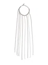 Silvia Gnecchi Silver-colored Necklace With All-over Applied Glass Crystals And Adjustable Clasp In Brass Woman In Silver