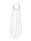Silvia Gnecchi Metallic-colored Necklace With All-over Applied Glass Crystals And Adjustable Clasp In Silver