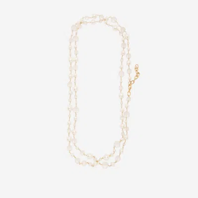 Silvia Gnecchi Glass Bead Necklace In Gold