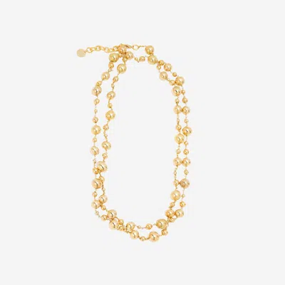 Silvia Gnecchi Gold Plated Pearl Necklace In Orange