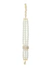 Silvia Gnecchi Golden Pearl Choker Necklace In Gold