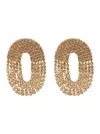 Silvia Gnecchi Liberty One Metallic Earings With Rear Closure And Oval Shape In Gold Pleated Brass Woman In Gold