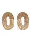 Silvia Gnecchi Liberty One Metallic Earings With Rear Closure And Oval Shape In Gold Pleated Brass Woman In Gold