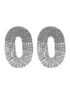 Silvia Gnecchi Liberty One Metallic Earings With Rear Closure And Oval Shape In Silver Pleated Brass Woman In Grey