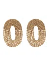 Silvia Gnecchi Liberty One Metallic Earings With Rear Closure And Oval Shape In Gold Pleated Brass Woman In Gold
