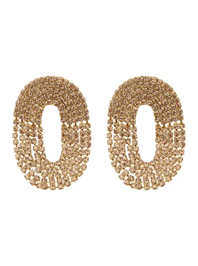 Silvia Gnecchi Liberty One Metallic Earings With Rear Closure And Oval Shape In Gold Pleated Brass Woman