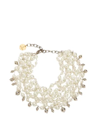 Silvia Gnecchi Miru Faux-pearl Beaded Necklace In Metallic