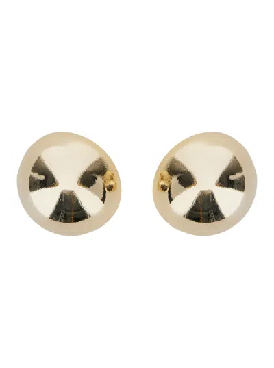 Silvia Gnecchi Sade Metallic Earings With Rear Closure And Circular Shape In Brass Woman In Neutral