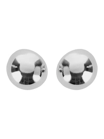 Silvia Gnecchi Sade Metallic Earings With Rear Closure And Circular Shape In Brass Woman In Gray