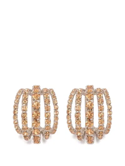 Silvia Gnecchi Shells Crystal-embellished Earrings In Gold
