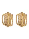 Silvia Gnecchi Shells Metallic Earings With Rear Closure In Gold Pleated Brass Woman In Gold