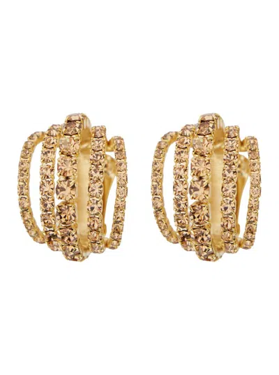 SILVIA GNECCHI 'SHELLS' METALLIC EARINGS WITH REAR CLOSURE IN GOLD PLEATED BRASS WOMAN