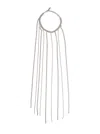Silvia Gnecchi Silver-colored Necklace With All-over Applied Glass Crystals And Adjustable Clasp In Brass Woman In Grey