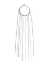 Silvia Gnecchi Silver-colored Necklace With All-over Applied Glass Crystals And Adjustable Clasp In White