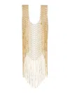 SILVIA GNECCHI GOLD-TONE VEST WITH FRINGES IN METAL MESH WOMAN