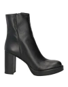 SILVIA ROSSINI SILVIA ROSSINI WOMAN ANKLE BOOTS BLACK SIZE 5 LEATHER