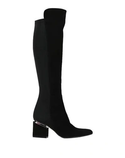 Silvia Rossini Woman Boot Black Size 5 Leather, Textile Fibers