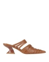 Silvia Rossini Woman Mules & Clogs Tan Size 11 Leather In Brown