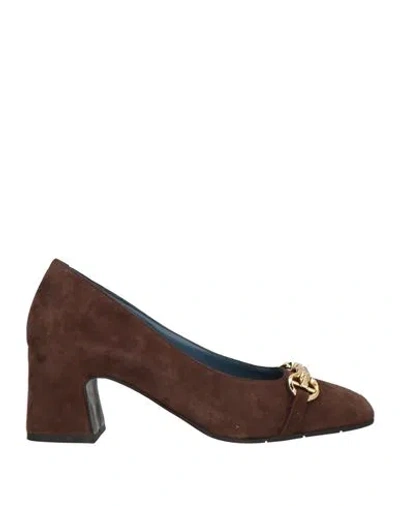 Silvia Rossini Woman Pumps Dark Brown Size 6 Leather