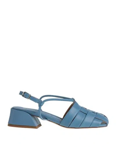 Silvia Rossini Woman Pumps Light Blue Size 8 Leather