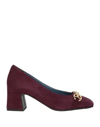 Silvia Rossini Woman Pumps Plum Size 5 Leather In Purple