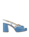 Silvia Rossini Woman Sandals Blue Size 5 Leather