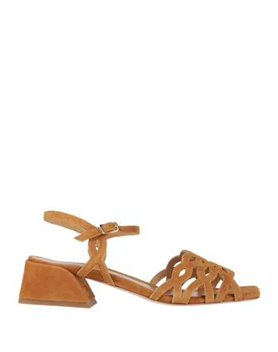 Silvia Rossini Woman Sandals Camel Size 7 Leather In Beige