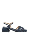 Silvia Rossini Woman Sandals Midnight Blue Size 5 Leather