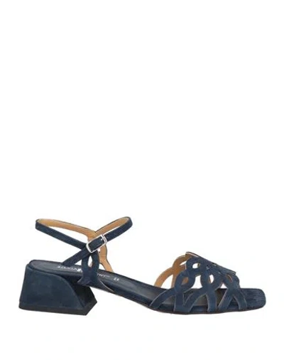 Silvia Rossini Woman Sandals Midnight Blue Size 5 Leather