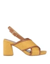 Silvia Rossini Woman Sandals Mustard Size 6 Leather In Yellow