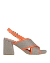 Silvia Rossini Woman Sandals Orange Size 5 Leather