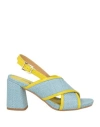 Silvia Rossini Woman Sandals Sky Blue Size 8 Leather In Blue